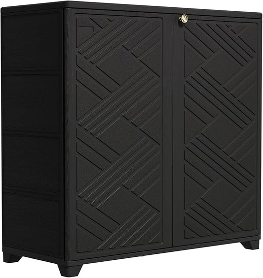 KINYING Outdoor Storage Cabinet Waterproof, 60 Gallon Resin Outdoor Storage Shed by KINYING