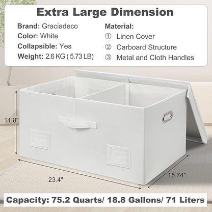 75 Quarts Extra Large Decorative Storage Bins - Image 2