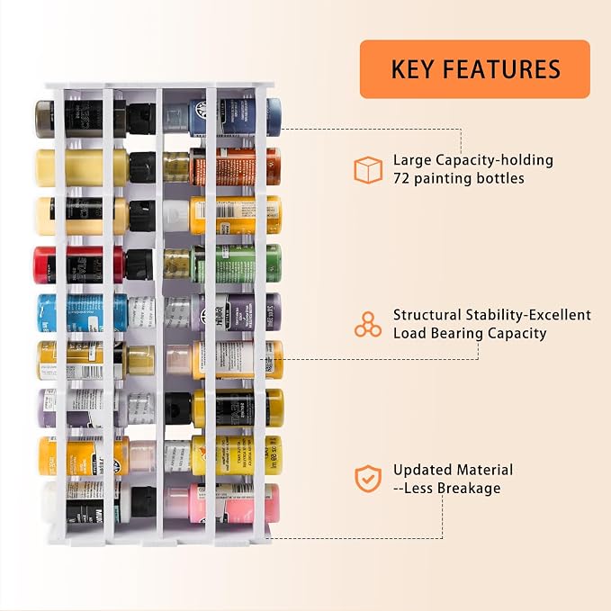 Acrylic Paint Organizer, 2oz Craft Paint Holder Rack - Image 3