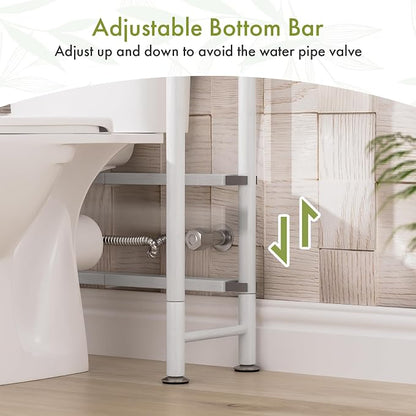 AmazerBath Bamboo Over The Toilet Storage Shelf, 2-Tier Over Toilet Bathroom - Image 7