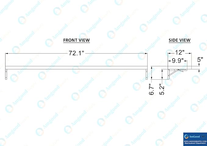 AmGood Stainless Steel Folding Wall Shelf 12 in. x 72 in. NSF | Concession Stand - Image 5