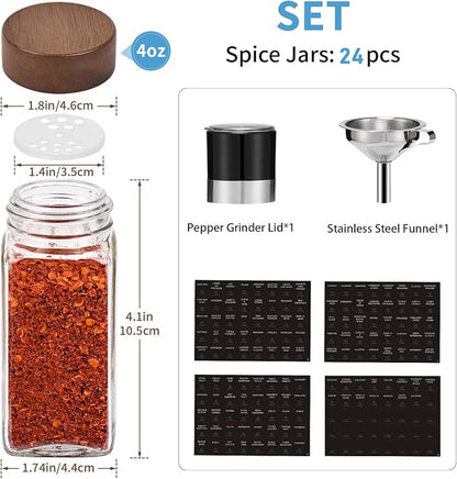 Yangbaga 24Pcs Glass Spice Jars - Image 3