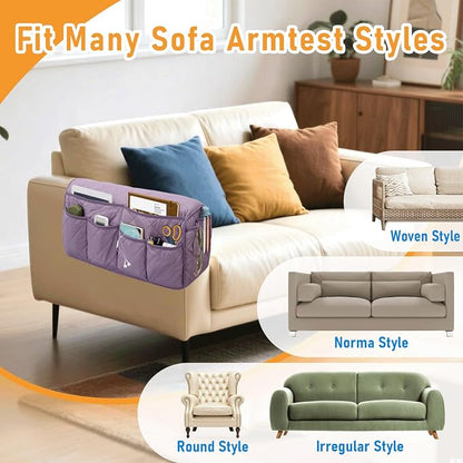 Armchair Caddy, Sofa Armrest Organizer, Non Slip Recliner Organizer, Remote - Image 7