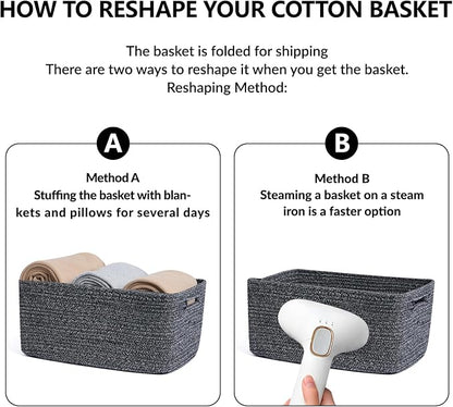 Large Storage Baskets for Shelves, Closet Organizers Bins for Clothes Blanket - Image 7