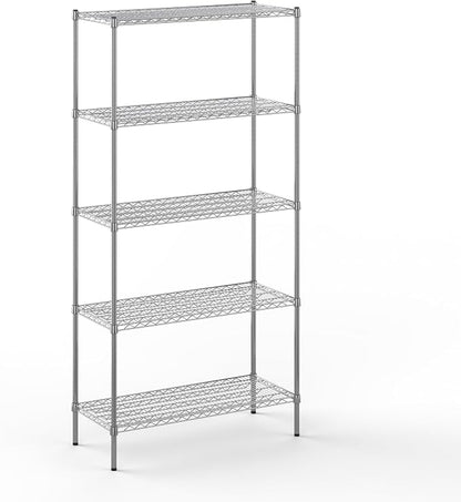18" Deep x 42" Wide x 86" Height Wire Shelving Kit | 5-Tier | NSF Commercial by Regal+Altair