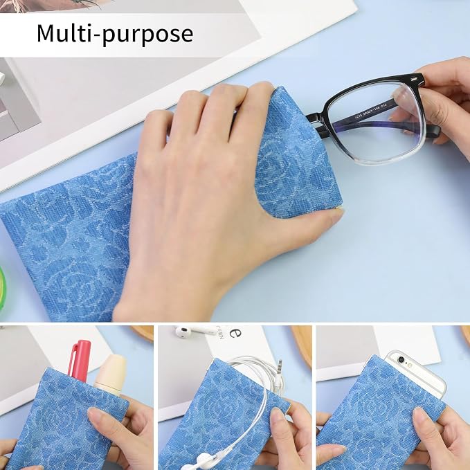 Double Eyeglass Case Soft Dual Glasses Case - Image 4