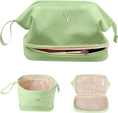 Gifts for Ladies, Initial Large Makeup Bag, Bride To Be Gifts, Double Layer by Vogewood