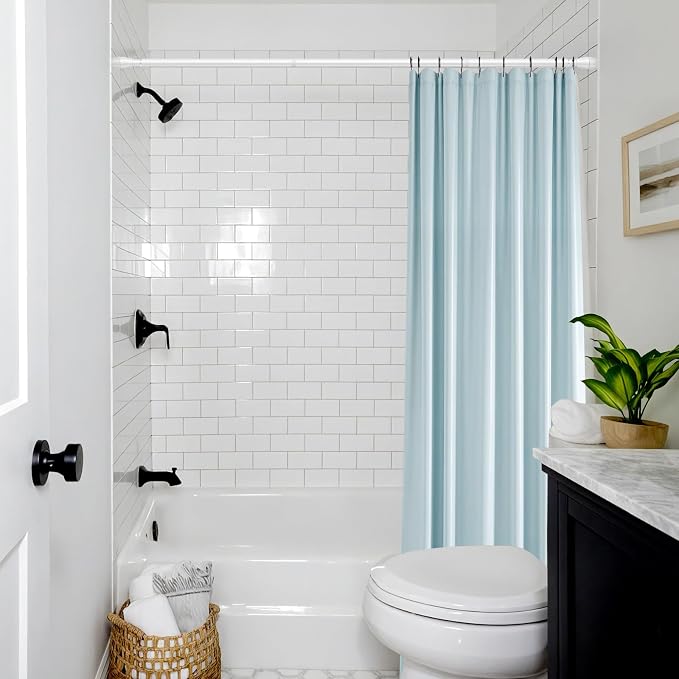White Shower Curtain Rod 45 to 77 Inch, Shower Rods - Image 5