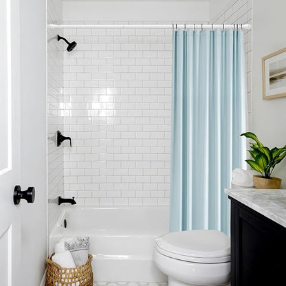 White Shower Curtain Rod 45 to 77 Inch, Shower Rods - Image 5
