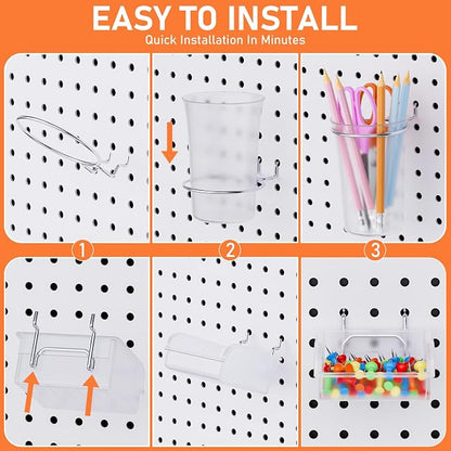 INCLY 30PCS Peg Board Organizer Accessories Kit, Pegboard Hooks Assortment - Image 5