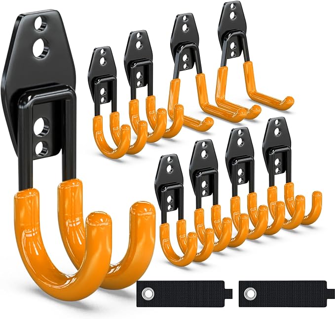 3-H Garage Wall Hooks 10 Pack, Garage Hooks Heavy Duty by 3-H
