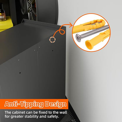 Aobabo 2 Door Metal Tool Storage Cabinet - Image 7