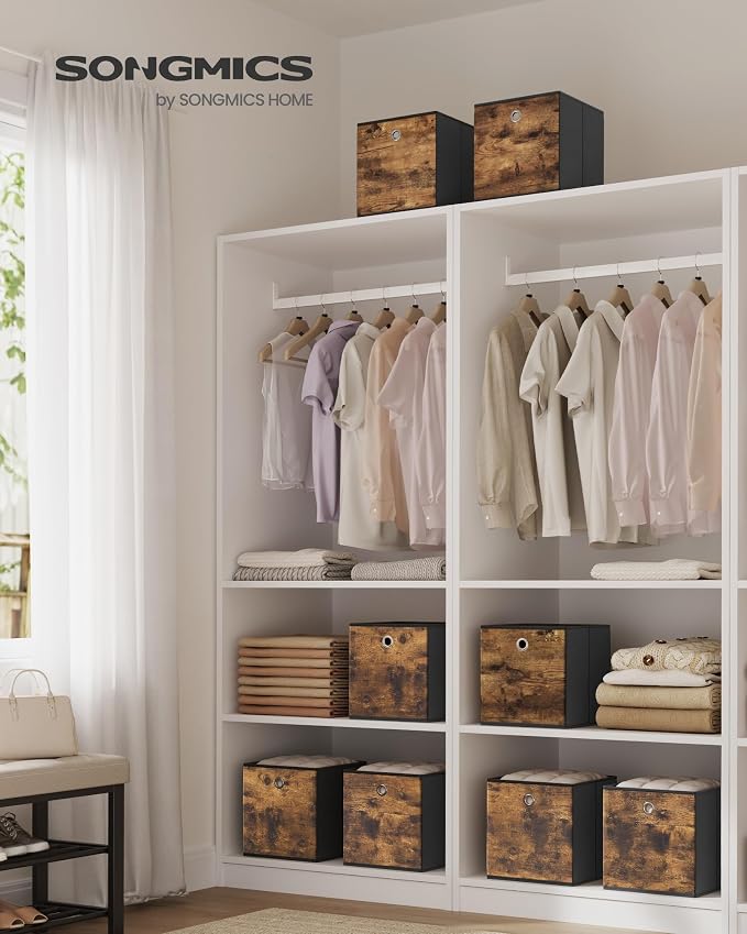 SONGMICS Storage Cubes, Foldable Fabric Storage Bins, 10.2 x 10.2 x 11 Inches - Image 2