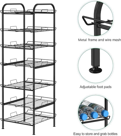 BTY Water Bottle Organizer 7 Tier Freestanding Water Bottle Storage Organizer - Image 3