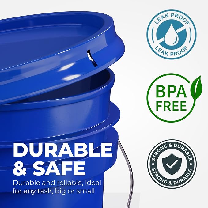 EconoHome 5-Gallon Dark Blue Bucket Pail Container - Image 5