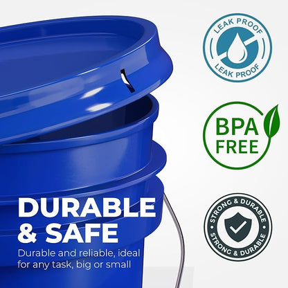 EconoHome 5-Gallon Dark Blue Bucket Pail Container - Image 5