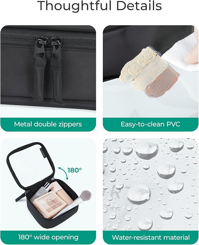 BAGSMART Mini Clear Makeup Bag for Women Portable Travel Toiletry Bag, Cute - Image 6
