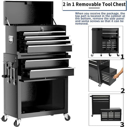8-Drawer High Capacity Rolling Tool Box - Image 4