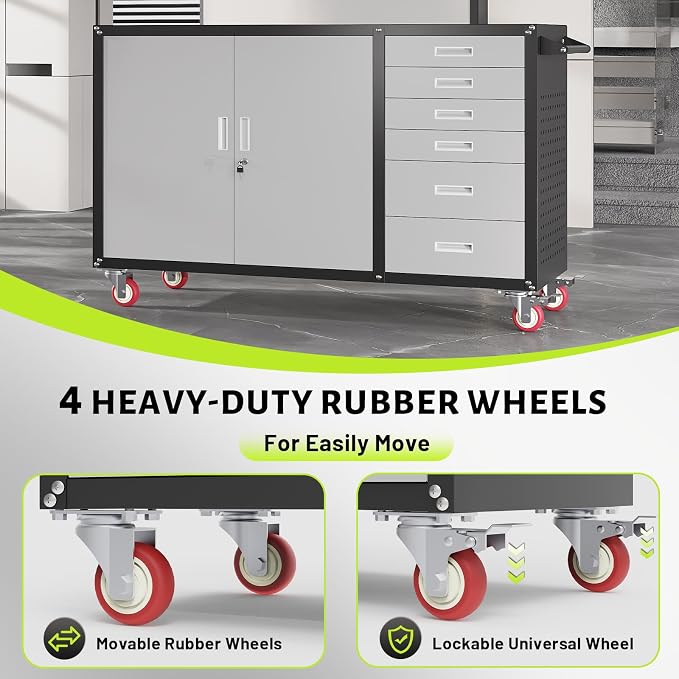 55"W Heavy Duty Rolling Workbench - Image 7