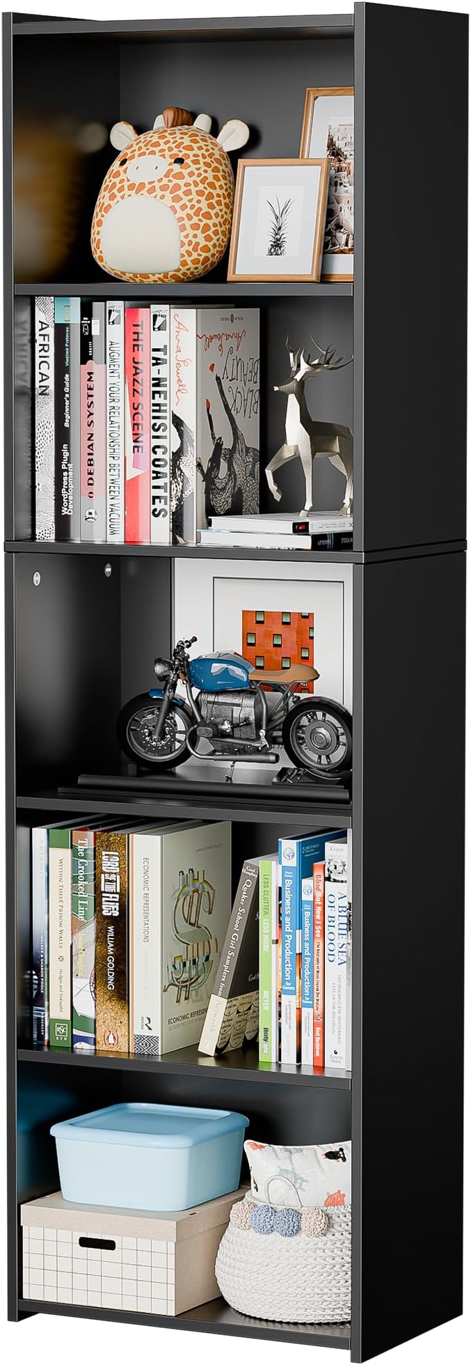 SUPER DEAL 5-Tier Bookcase and Bookshelf, Open Storage Shelves Narrow Tall by Superdeal