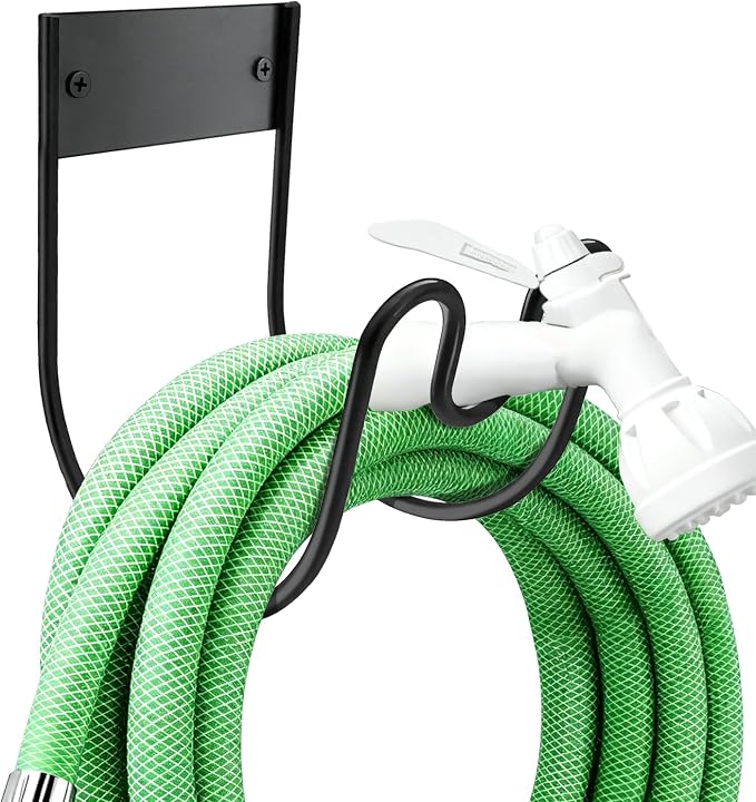 Heavy Duty Black Metal Hose Holder by Unknown