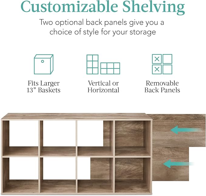 Best Choice Products 8-Cube Storage Organizer, 13.5in Shelf Opening, Display - Image 3