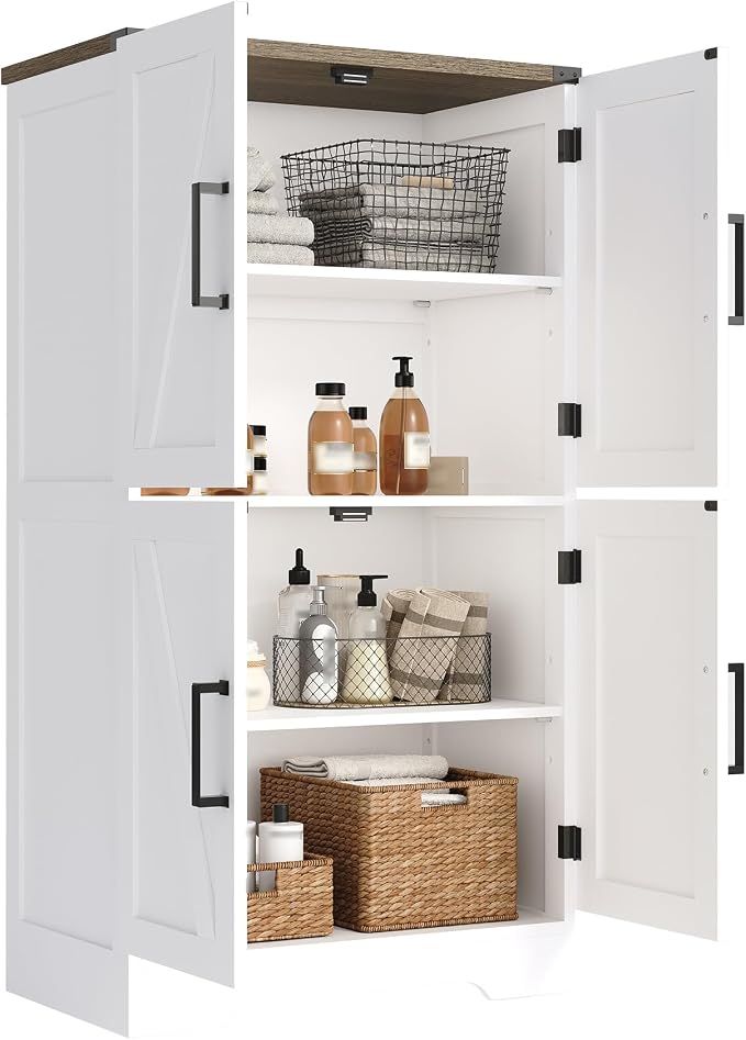 Treocho Farmhouse Bathroom Floor Cabinet - Image 9