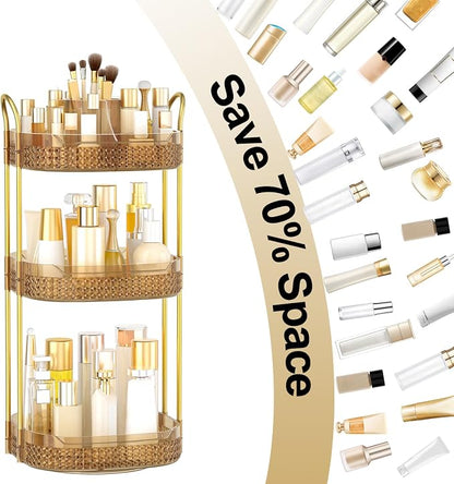 Rotating Makeup Organizer for Vanity 3 Tier, Perfume Organizer - Image 2