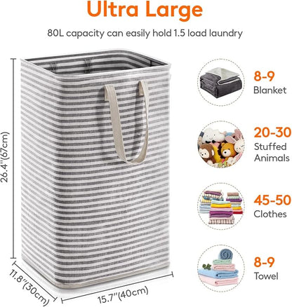 Lifewit 1 Pack Laundry Basket 80L Each, Collapsible Clothes Hamper - Image 3