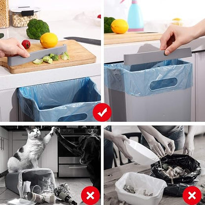 Hanging Collapsible Trash Can - 9L Wall Mounted Foldable Waste Bin - Image 2