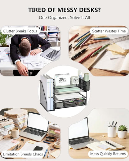 WALI Desk File Organizer, 4 Tier Desktop Paper Letter Tray Organizer - Image 3