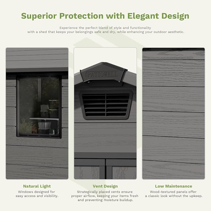 Patiowell 6x10 FT Outdoor Storage Shed - Image 7