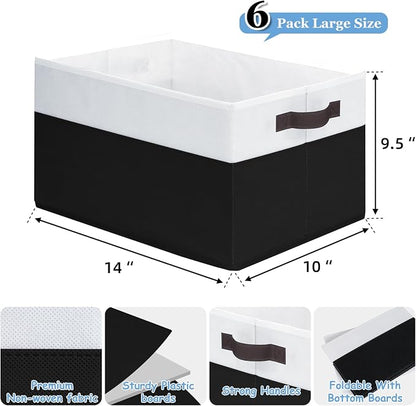 Criusia 6 Pack Closet Organizers and Storage Bins, Cute Dorm Room Essentials - Image 2