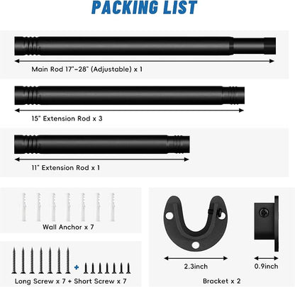 Stepless Adjustable Closet Rod, 66 lb Capacity, Fits 17-84 Inch Spaces - Image 4