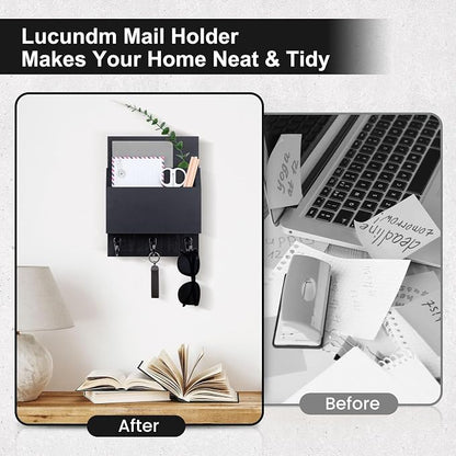 Key and Mail Holder for Wall Mount, Entryway Mail Holder - Image 4