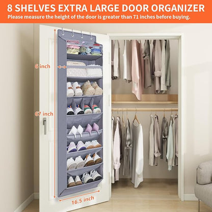 FENTEC 1 Pack Over The Door Shoe Organizer, 8 Shelves Shoe Rack - Image 3