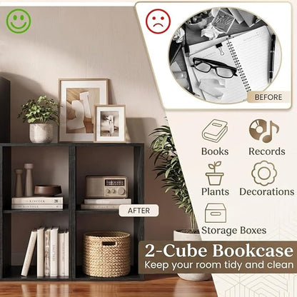 POWERSTONE 2 Cube Storage Organizer, 2 Tier Cubby Bookshelf Freestanding - Image 7