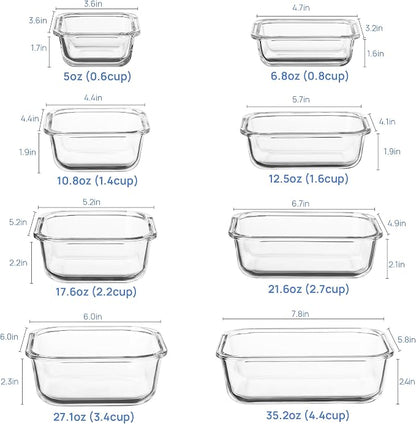 Vtopmart 8 Pack Glass Food Storage Containers - Image 2