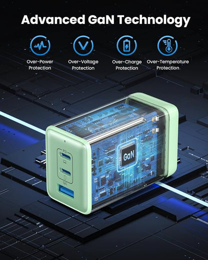 150W USB C Charger Block, GaN III Compact Foldable Wall Charger 3 Port Fast - Image 4