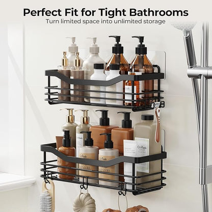 Orimade Shower Caddy Basket Shelf Storage Rack, No Drilling Wall Mounted - Image 9