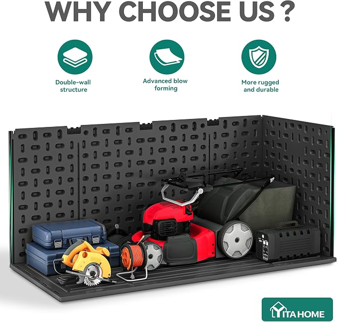 YITAHOME 320 Gallon Extra Large Deck Box, Double-Wall Resin Outdoor Storage Box - Image 3