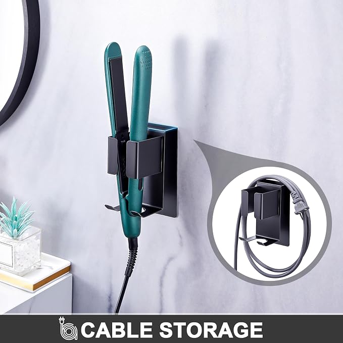 Hair Straightener Holder Wall Mounted Blow Dryer Holder, Blow Dryer and Curling - Image 4