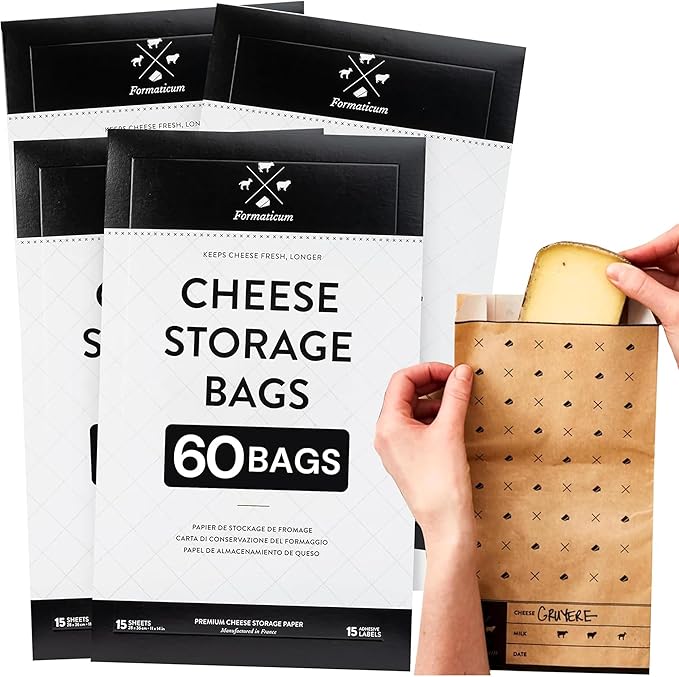 Formaticum Cheese Storage Bags, 6.25 x 11, Porous Brown Paper, From France by Formaticum