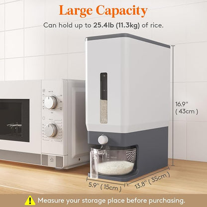 Lifewit Rice Dispenser 25 Lbs, Rice Storage Container Sealed Moisture Proof - Image 7