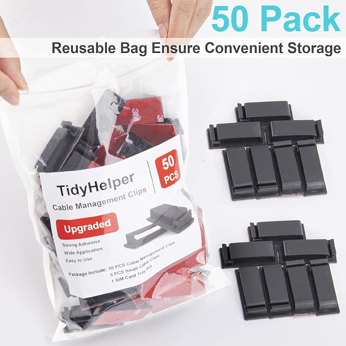 50 PCS Black Cable Clips - Image 6