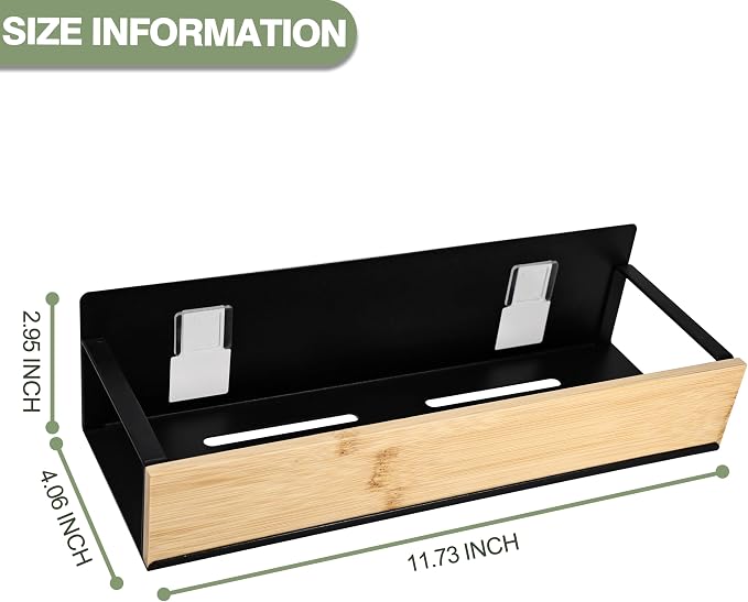 Wall Mount Organizer, Adhesive Metal Shelf - Image 2