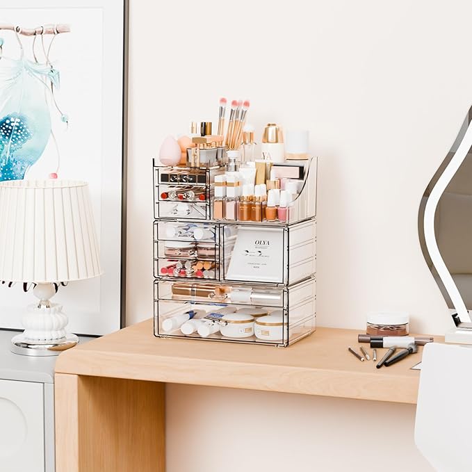 Yieach 3 Pack Clear Makeup Organizer Countertop - Image 2