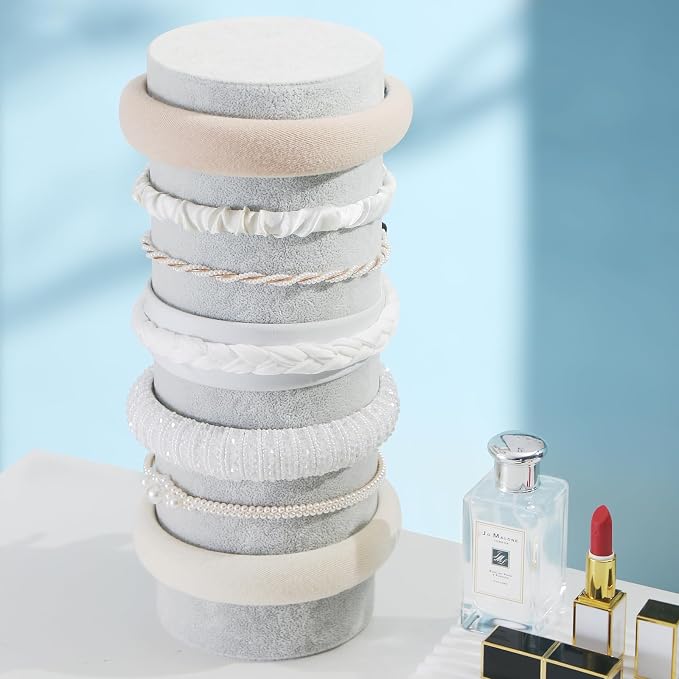 Headband Holder Organizer, Soft Velvet Tower Hairband Stand Display, Vertical - Image 4