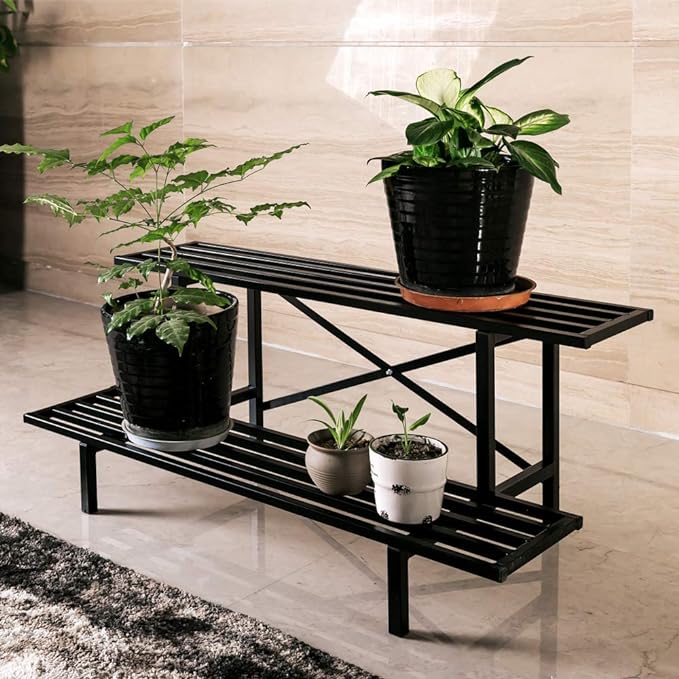 Zhongma 2 Tier Sturdy Metal Plant Stand Heavy Duty Plant Holder - Image 2