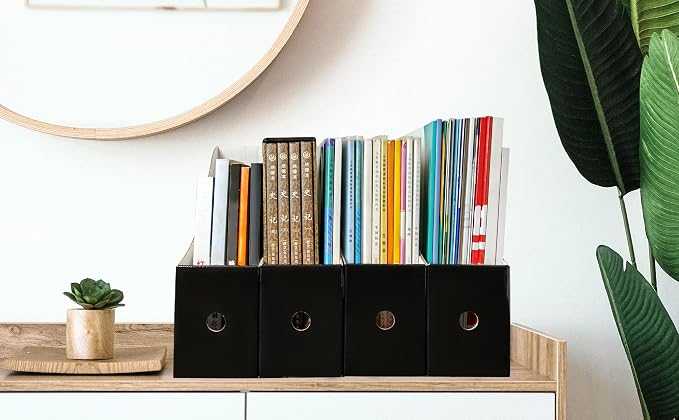 Limitliho 24 Pack Black Cardboard Magazine File Holder - Image 6